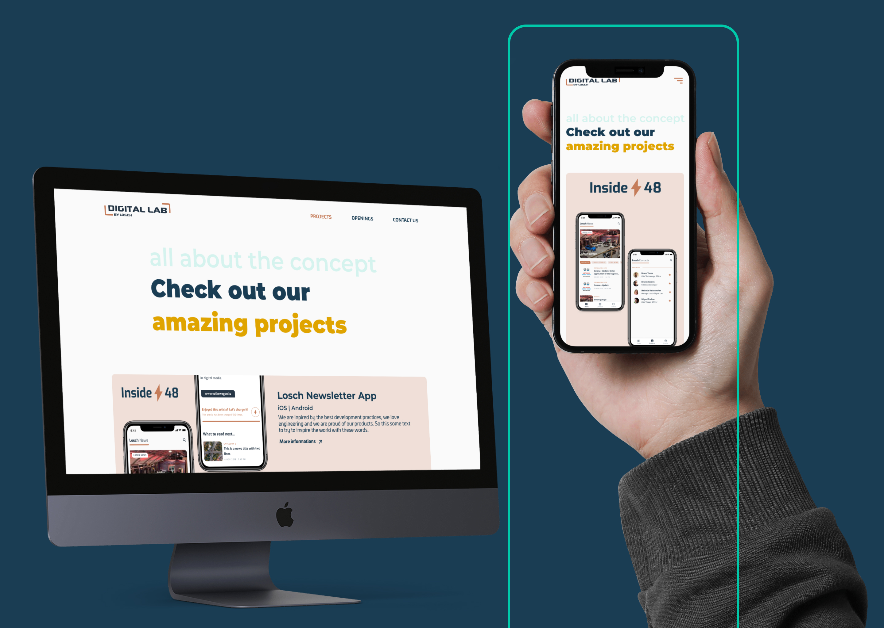 Anders brand wordmark in white placed on top of an image of a modern interior design.